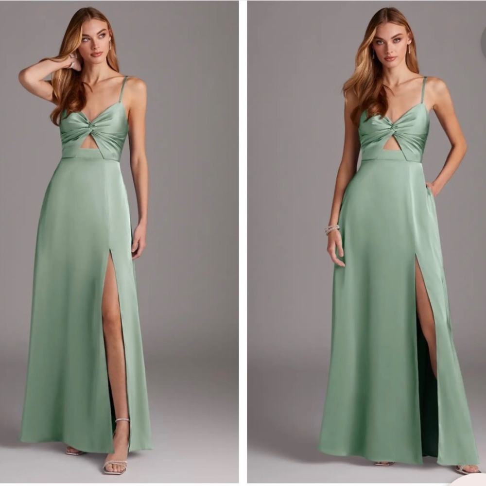 AZAZIE JENNA A LINE PLEATED STRETCH SATIN DRESS A4 BRAND NEW